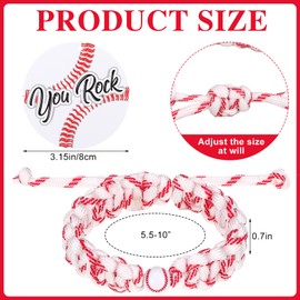 Ecation 20 Sets Baseball Softball Bracelets Gifts Sports Team Accessories with Cards(Baseball)