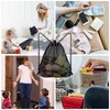 Mesh beach bag, drawstring gym bag, black mesh bag, mesh