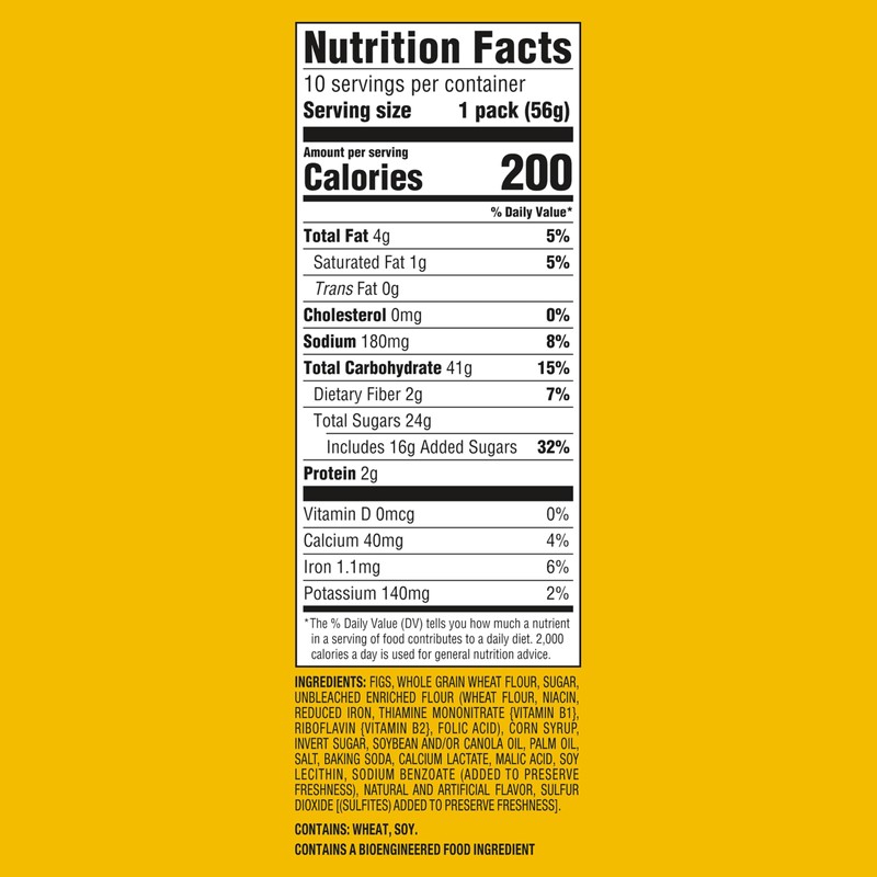 Newtons Fig Bars, Soft Fruit Chewy Cookies, 40 Snack Packs