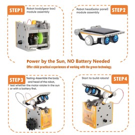 CIRO STEM Projects | 12-in-1 Solar Robot Toys, Education Science Experiment Kits for Kids Ages 8-12, 190 Pieces Building Set for Boys Girls