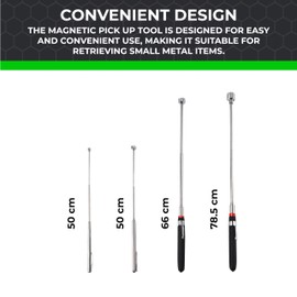 Toolzilla Magnetic Pickup Tool Set of 4 - Telescopic Magnetic Pickup Tool - Extendable Magnetic - Telescopic Magnet Stick Grabber Wand- Garage and Mechanic Equipment Tools