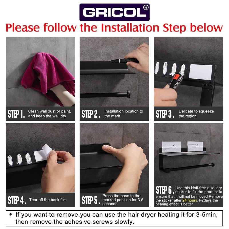 Gricol Kitchen Roll Holder Wall Mount for Paper Rolls Kitchen