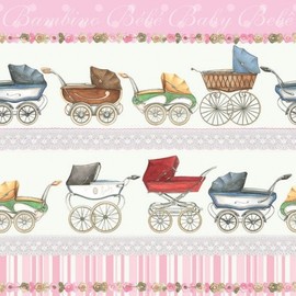 Rose Baby Carriages Beverage Paper Napkins