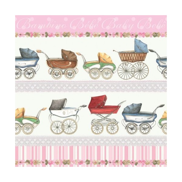 Rose Baby Carriages Beverage Paper Napkins