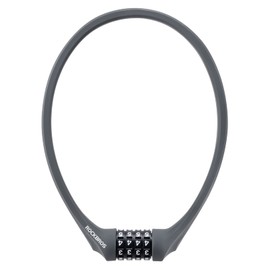 ROCKBROS Bike Lock Cable Locks with Combination Anti Theft 4 Digit Combination Bike Lock Lightweight Bicycle Lock Silicone Cable Lock 1.83 Feet Gray