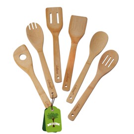 Wooden Spoons for Cooking,Heat-resistant Wood Serving Utensil Set Ideal for Kitchen Nonstick Cookware Everyday Use,Bamboo Cooking Spoon Spatula Lightweight