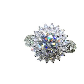 Viyuroyk 925 Sterling Silver Shiny Multi Drill Cubic Zirconia Rings Diamond Rings for Women Jewelry Findings Earring Backs Findings (US Code 6)