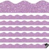Qeeenar 24 Pcs Light Purple Glitter Magnetic Borders for Classroom