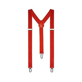 WickedFun Girls Boys Women's Mens Ladies Adjustable Braces Suspenders Fancy Dress Unisex (Red)