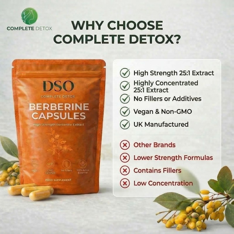 Berberine Capsules 600mg (25:1 Extract) – High Strength Berberine Supplement