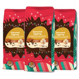 Crazy Cups Flavored Ground Eggnog Coffee, Caramel Eggnog in 10 oz Bag, 3 Pack