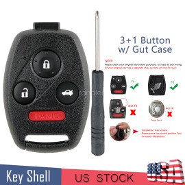 Unbranded 4B Remote Key Fob Shell Case for Honda Accord Pilot 2009- 2012 Civic 2006- 2013