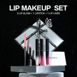 5pcs Lip Liner Lip Gloss Lipstick Set All In One Lip Kit Glitter Lip Gloss Matte Velvety Lip Liner And Lipstick Set High Pigmented Non-Stick Cup Red Lipstick And Liner Set Gift For Girls Lip Set