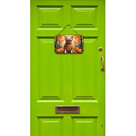 Caroline's Treasures DAC1046DS812 Fawn French Bulldog Fall Wall or Door Hanging Prints Aluminum Metal Sign Kitchen Wall Bar Bathroom Plaque Home Decor, 8x12, Multicolor