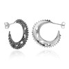 Celestial Vintage Style Crescent Moon .925 Sterling Silver Half Hoops
