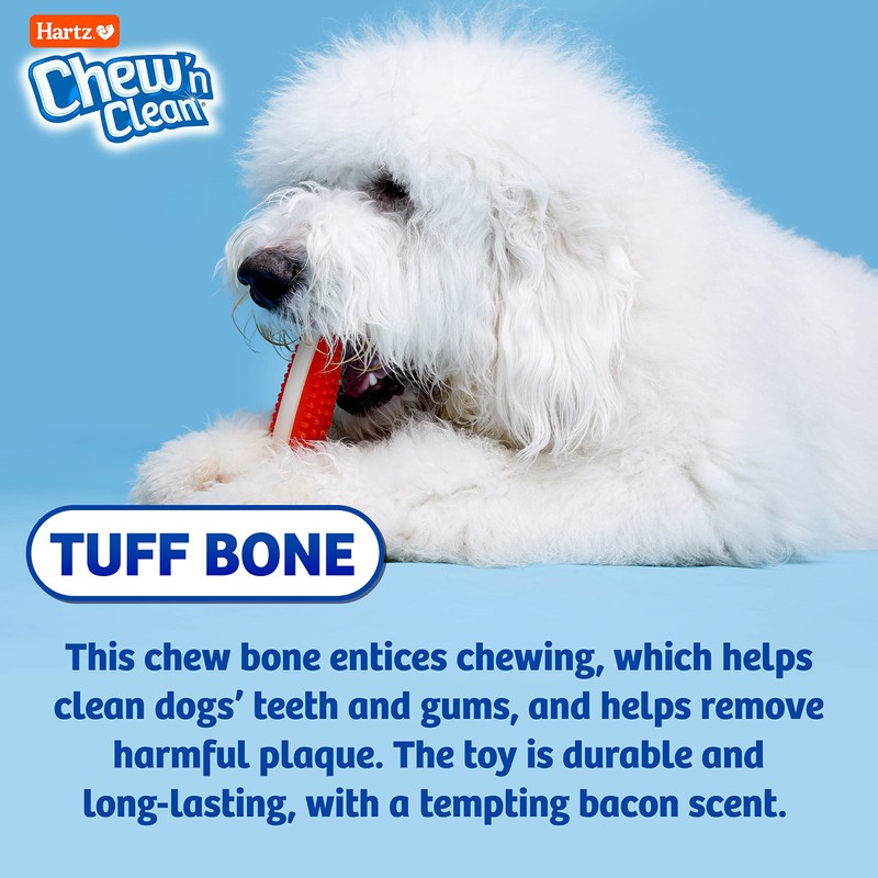 Hartz Chew 'N Clean Tuff Bone Bacon Scented Dental Dog