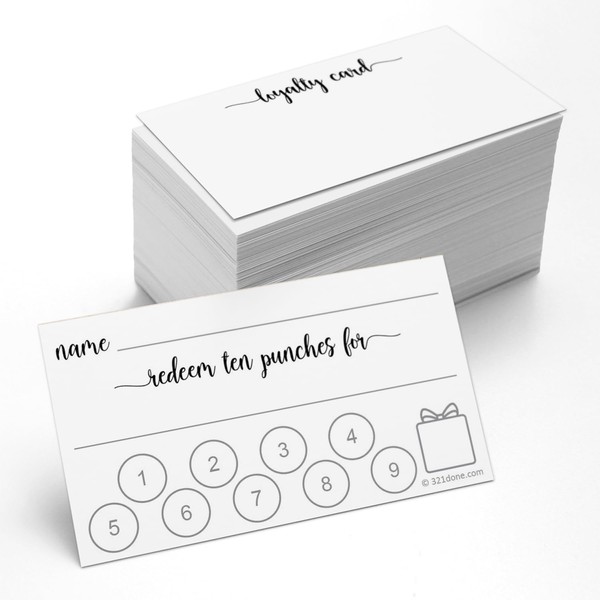 321Done Loyalty Punch Cards, Made in USA - Customer Reward