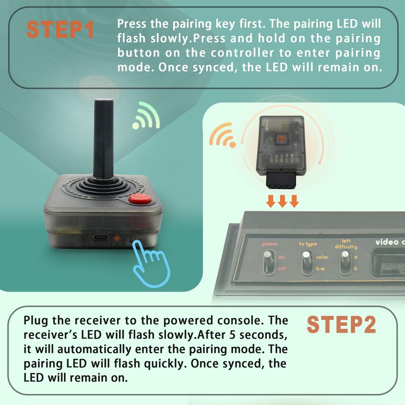 Atari Joystick Controller - Action Buttons/Four-Way Joystick, Power Saving -