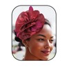 Yokawe Elegant Red Satin Flower Fascinator Headband, Burgundy and Fuchsia(Vine