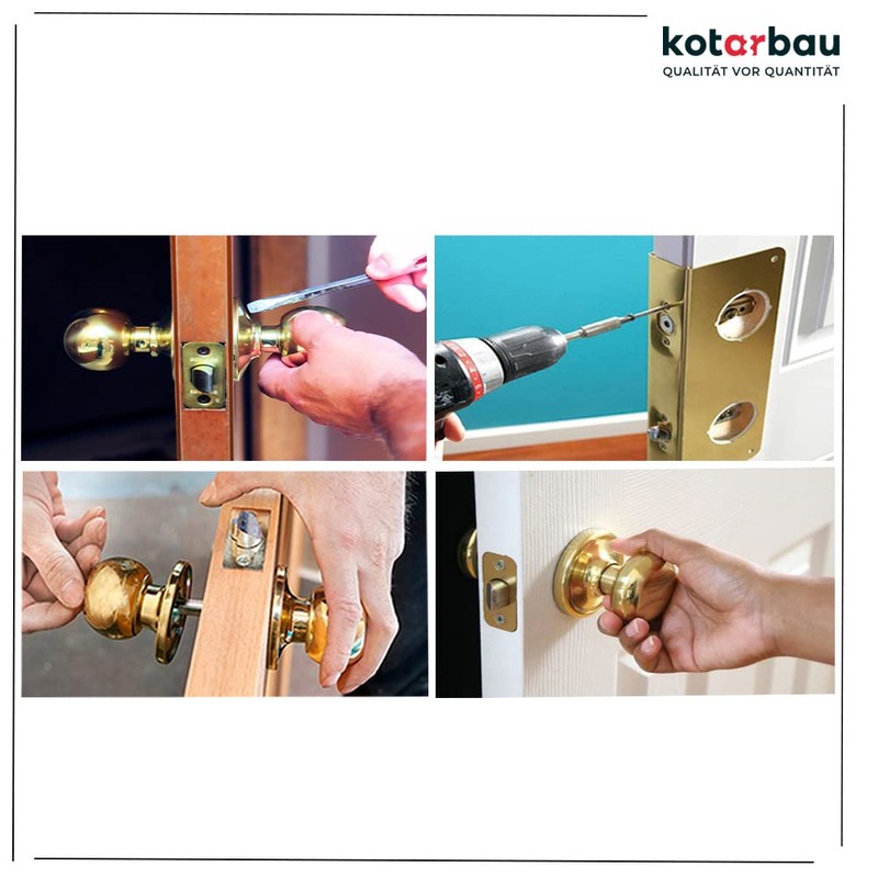 KOTARBAU Door Knob with Lock Metal Rotary Knob Cylinder Locking