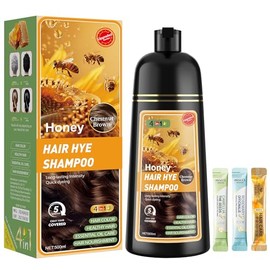 ZENITHGLO Chestnut Brown Hair Dye Shampoo 3 in 1 for Women & Men 100% Gray Hair Coverage - Herbal Ingredients Natural Plant Hair Color - Hair Dye in Minutes 17.6 Fl Oz
