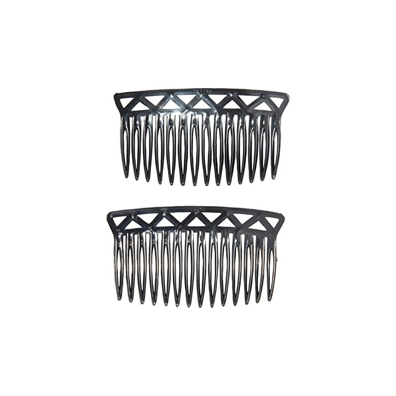 France Luxe Trellis Side Comb Pair, Black