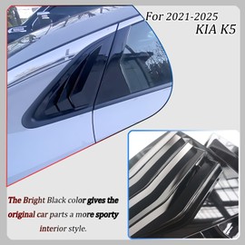 MXkanos Window Louvers, for Kia K5/Optima 2021 2022 2023 2024 2025, Bright Black Side Rear Window Louvers Body Kit Accessories for Cars