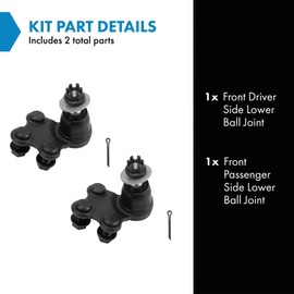 TRQ Front Lower Ball Joint Set Compatible with 2017-2022 Subaru Impreza