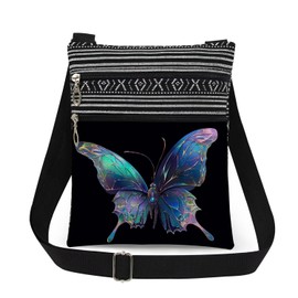 XiaoGalaee Vitreous Style Butterfly Crossbody Bag Daily Use Adjustable Shoulder Strap Messenger Bag Birthday Gift for Butterfly Lover Friend Celestial Present for Scientist