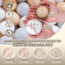 GOGOSO Ball Pit Balls for Toddlers Kids Plastic Balls for Ball-Pit Playpen Pool Baby Pastel BPA-Free Non Toxic Pastel Crush Proof Bal Beige Light Gray White 100pcs