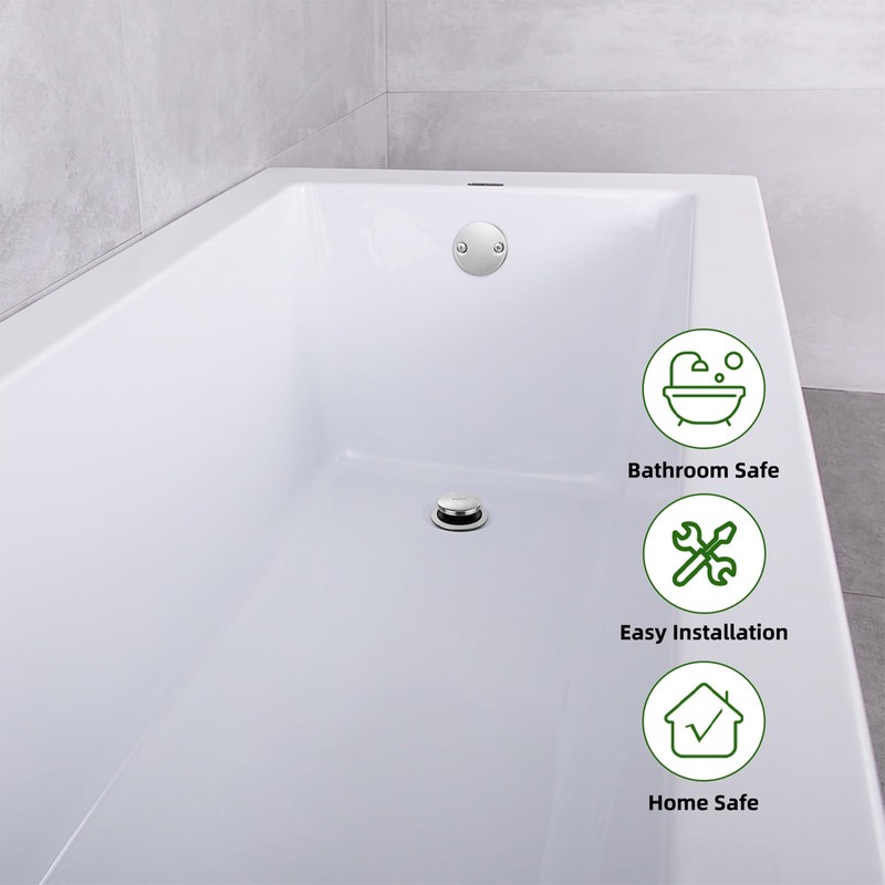 Brushed Nickel Bathtub Drain Tip-Toe Tub Trim Set with Two-Hole