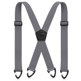 Sintege X Back Hidden Suspender 1.5 Inches Under Clothing Heavy Duty Work Suspenders for Men Women(Grey)