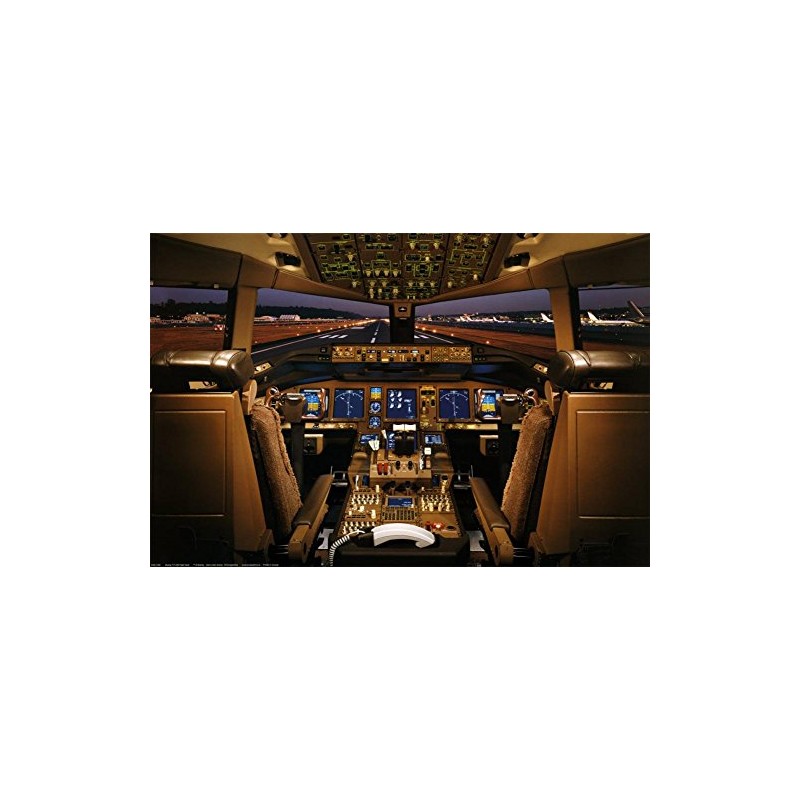 Boeing 777-200 Flight Deck Poster 36 x 24in