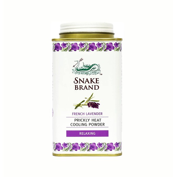 SNAKE BRAND Prickly Heat Cooling Powder Relaxing Lavender 140g (Pack of 1)