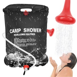 Traxenta 20 L Camping Shower, Solar Shower, Camping, Camping Shower, Solar Removable and Portable, Shower Bag with On/Off Shower Head, Travel Shower with Removable Hose for Outdoor Travel
