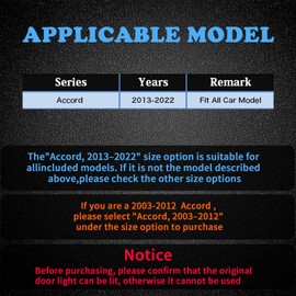 Non-Fading Car Door LED Logo Projector Welcome Lamp Door Light Puddle Lights Kit Compatible with Accessories Accord 2013-2022 (White, Accord, 2013–2022)