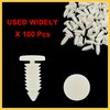 REPAIROCK 100 Pcs White Plastic Door Fender Push Rivets Fastener