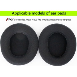 Replacement Ear Pads, Compatible with Steelseries Arctis Nova Pro Wireless Headphones, Football mesh Braid, Replacement Repair Accessory (Black/Football mesh)