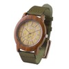 NFK-76100 Women's Men's Wooden Case Leather Strap Lightweight Analog Quartz