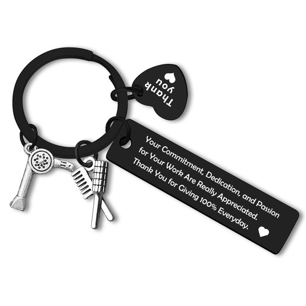 Hairdresser Gifts Keyring Thank You Gifts for Hair Stylist Coworker Cosmetician Graduation Gift Inspirational Hairstylist Keychain Hair Barber Beautician Gifts Salon Barber Christmas Retirement Gifts