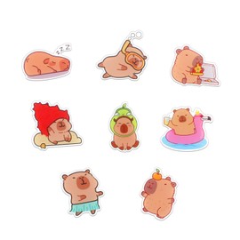 VinBee 8Pcs Capybara Cute Fridge Magnets for Whiteboard, Animal Magnets for Board, Refrigerator, Locker, Kitchen, Office，Mini Fridge Accessorie Capybara Gifts