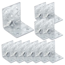 10 Pack Corner Bracket L Brackets for Wood HDG Angle Brackets Small Versatile Corner Brace with Reinforing Ribs,Anti-Rust and Reinforcing,2MM Thickness,1.9x1.9x1.9in