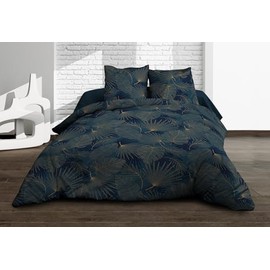 Duvet Cover 220 x 240 cm + 2 Pillowcases - Pure Cotton 57 Thread Count - Olinda Blue