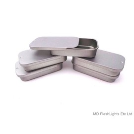 5 x Silver Blank Micro Slip Lid Storage Tins, Bushcraft, Survival Tins