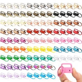 Landical 100 Pcs Key Fob Hardware Set 1 Inch with Rings for Wristlet