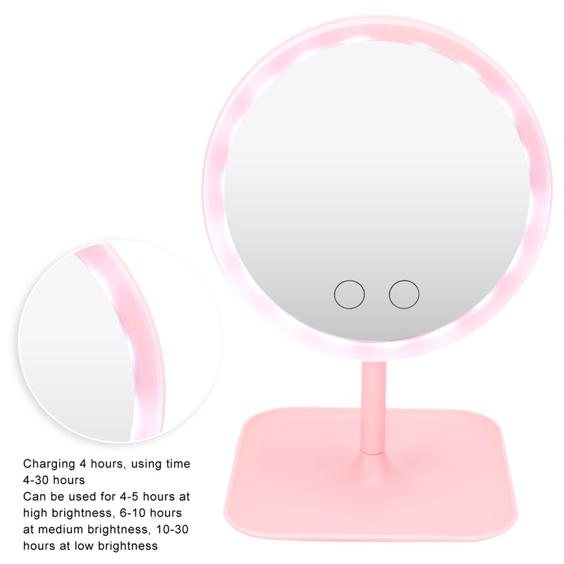 USB Charging 5 Color Light Desktop Cosmetic Mirror Adjustable LED