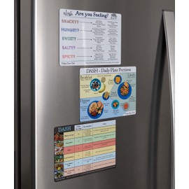 Dash Diet Reference Magnets from The Fridge Door Chef – Set of 3 Magnets to Help Guide and Inspire You to Healthier Eating! The Dash Diet is Ranked one of The Best Diets on The Planet Every Year