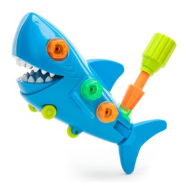 Educational Insights Design & Drill® Shark - Take Apart Toy, 13 Pieces, Kid-Friendly Screwdriver, Toddler STEM Toy, Gift for Ages 3+
