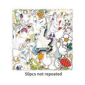 50PCS Goose Stickers for Skateboard,Luggage,Laptop,Scrapbook,Water Bottle,Suitcase,Motorcycle,Bike,Cartoon Animal Cute Waterproof Decals,Adults Girls Sticker,Aesthetic Trendy Graffiti Sticker