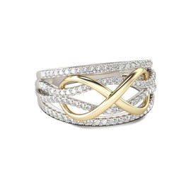 IMINI Simple Infinity Knot Cubic Zirconia Ring for Women Men Dainty Eternity Promise Band Nice Wedding Engagement Layered Ring Anniversary Valentine's Day Jewelry Gift Bff (7)